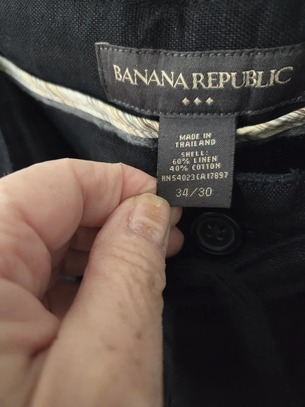 Banana Republic Men's Black Linen Pants.